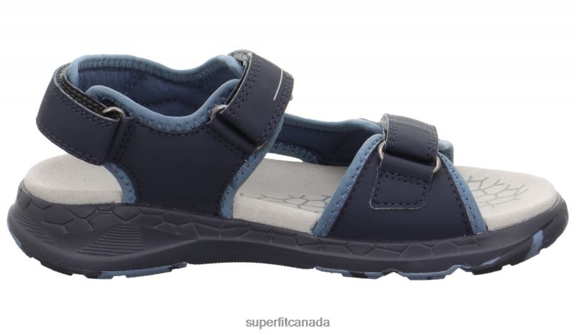 Superfit CRISS CROSS - Sandal with Velcro Fastener Blue/Light grey Sandals24FTT671