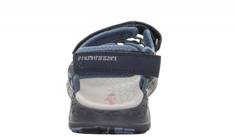 Superfit CRISS CROSS - Sandal with Velcro Fastener Blue/Light grey Sandals24FTT671