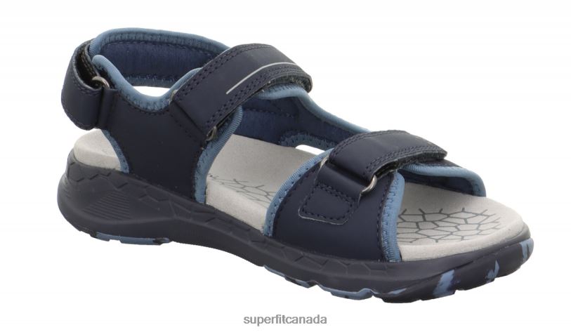 Superfit CRISS CROSS - Sandal with Velcro Fastener Blue/Light grey Sandals24FTT671