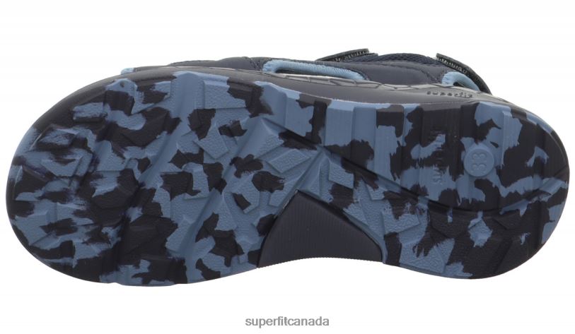 Superfit CRISS CROSS - Sandal with Velcro Fastener Blue/Light grey Sandals24FTT671