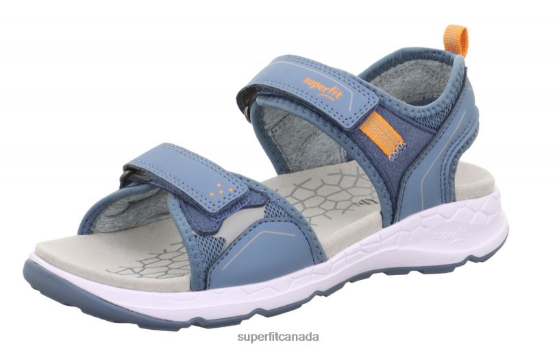 Superfit CRISS CROSS - Sandal with Velcro Fastener Blue/Orange Sandals24FTT630