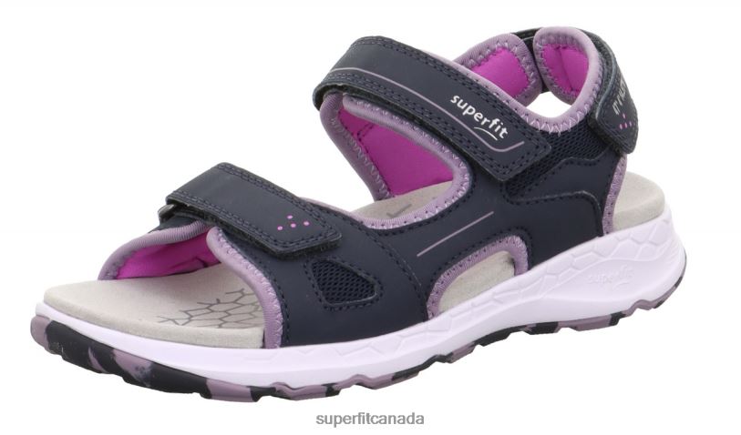 Superfit CRISS CROSS - Sandal with Velcro Fastener Blue/Purple Sandals24FTT670