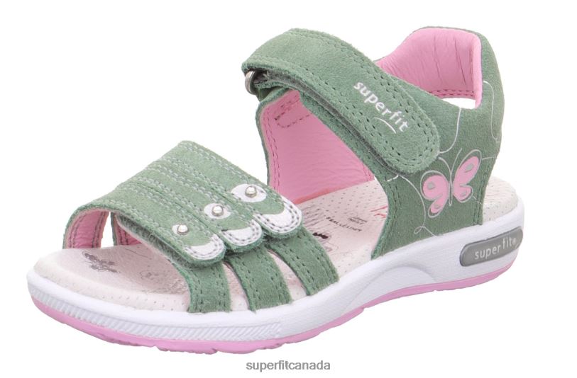 Superfit EMILY - Sandal with Velcro Fastener Light Green/Pink Sandals24FTT680
