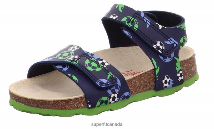 Superfit FUSSBETTPANTOFFEL - Sandal with Velcro Fastener Blue/Green Sandals24FTT555