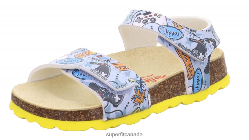 Superfit FUSSBETTPANTOFFEL - Sandal with Velcro Fastener Grey/Multicoloured Sandals24FTT573