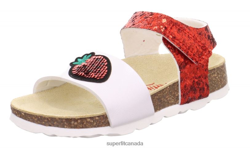 Superfit FUSSBETTPANTOFFEL - Sandal with Velcro Fastener Red/White Sandals24FTT571
