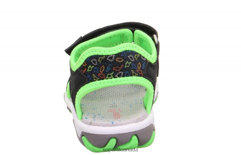 Superfit MIKE 3.0 - Sandal with Velcro Fastener Black/Light Green Sandals24FTT674