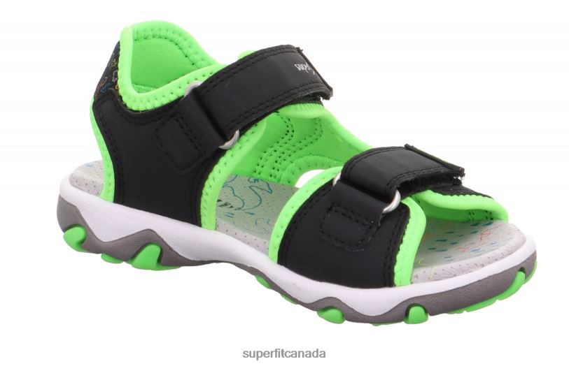 Superfit MIKE 3.0 - Sandal with Velcro Fastener Black/Light Green Sandals24FTT674