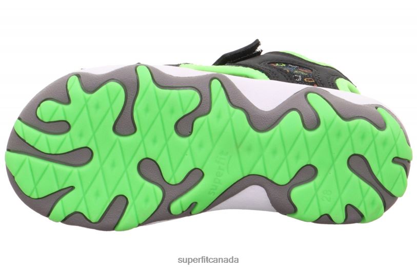 Superfit MIKE 3.0 - Sandal with Velcro Fastener Black/Light Green Sandals24FTT674