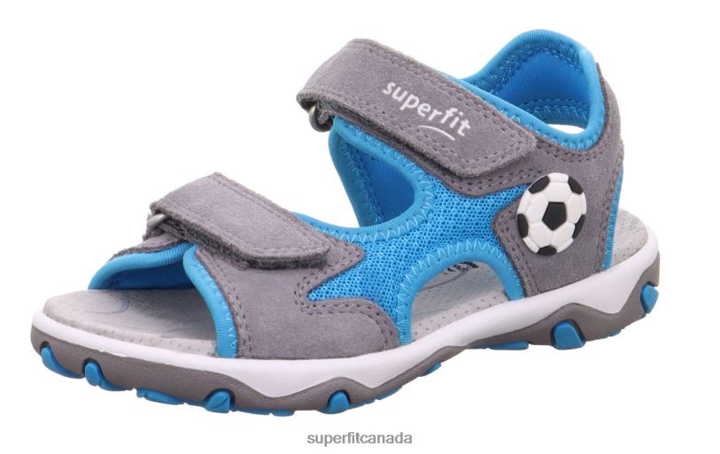 Superfit MIKE 3.0 - Sandal with Velcro Fastener Light Grey/Turquoise Sandals24FTT636