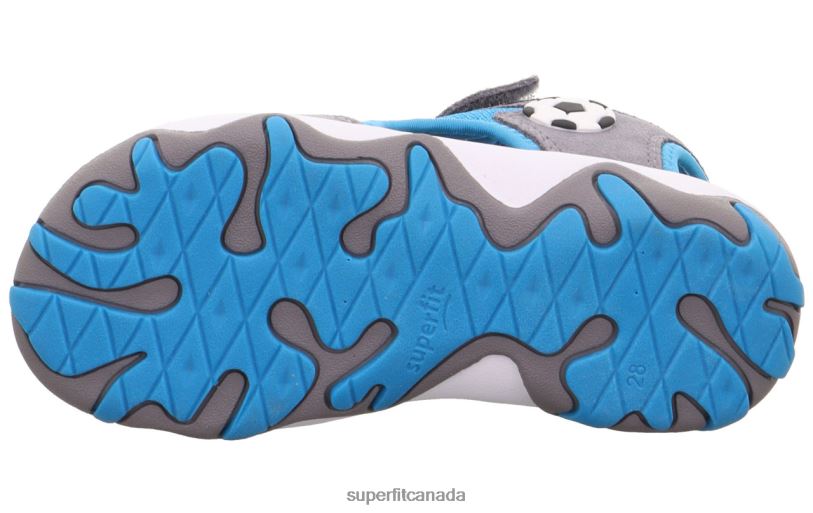 Superfit MIKE 3.0 - Sandal with Velcro Fastener Light Grey/Turquoise Sandals24FTT636