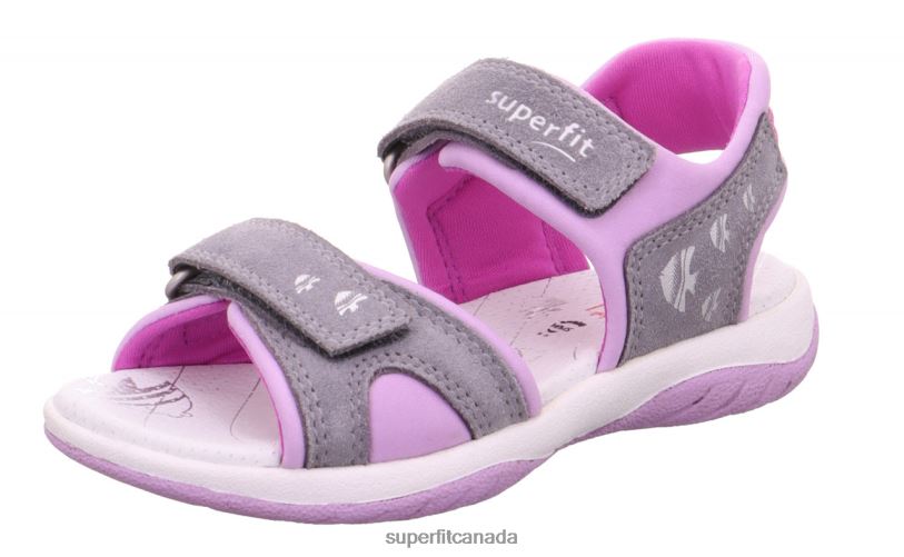 Superfit SUNNY - Sandal with Velcro Fastener Light Grey/Purple Sandals24FTT638
