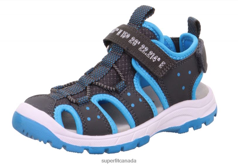 Superfit TORNADO LIGHT - Sandal with Velcro Fastener Grey/Light Blue Sandals24FTT624