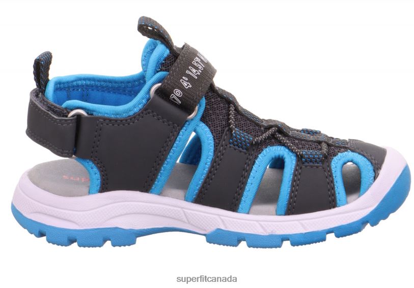 Superfit TORNADO LIGHT - Sandal with Velcro Fastener Grey/Light Blue Sandals24FTT624