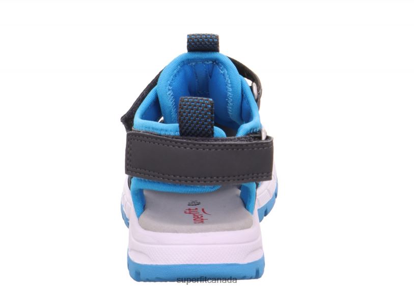 Superfit TORNADO LIGHT - Sandal with Velcro Fastener Grey/Light Blue Sandals24FTT624