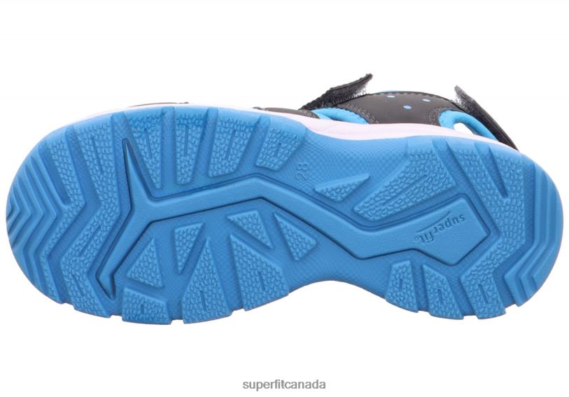 Superfit TORNADO LIGHT - Sandal with Velcro Fastener Grey/Light Blue Sandals24FTT624