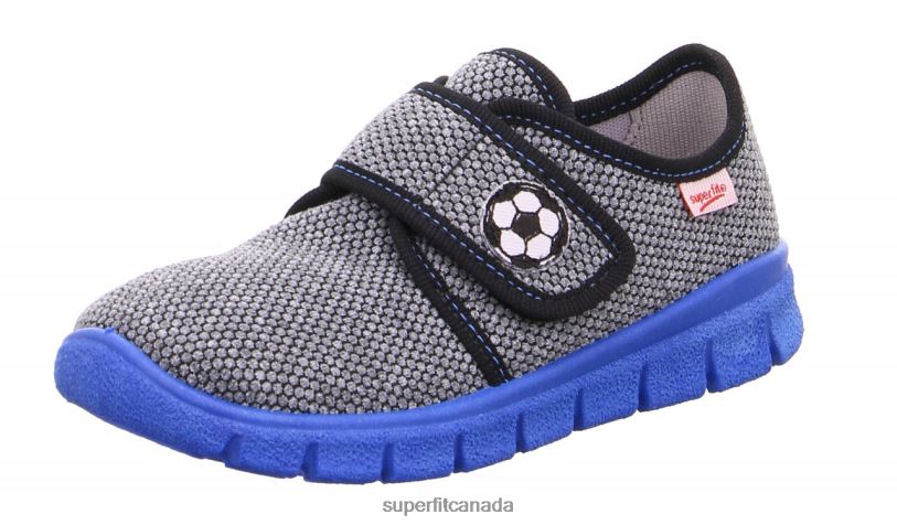 Superfit BOBBY - Slipper with Velcro Fastener Grey/Black Slippers24FTT572