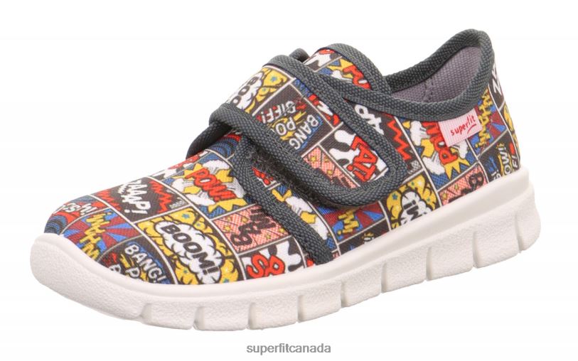 Superfit BOBBY - Slipper with Velcro Fastener Grey/Multicoloured Slippers24FTT557