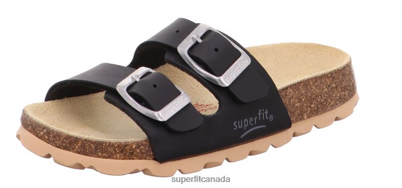 Superfit FUSSBETTPANTOFFEL - Slipper with Buckle Black Slippers24FTT564