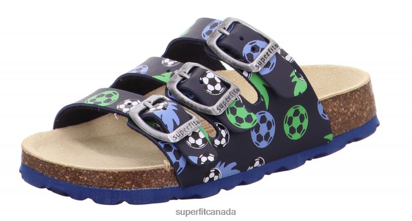 Superfit FUSSBETTPANTOFFEL - Slipper with Buckle Blue/Green Slippers24FTT561
