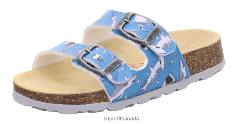 Superfit FUSSBETTPANTOFFEL - Slipper with Buckle Blue/Multicoloured Slippers24FTT574
