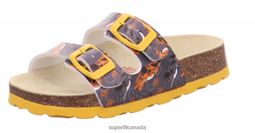 Superfit FUSSBETTPANTOFFEL - Slipper with Buckle Grey/Orange Slippers24FTT566