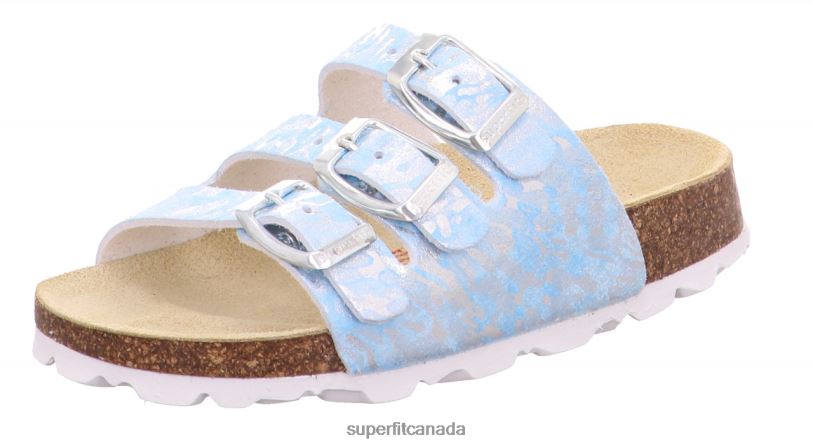 Superfit FUSSBETTPANTOFFEL - Slipper with Buckle Light Blue/Silver Slippers24FTT605